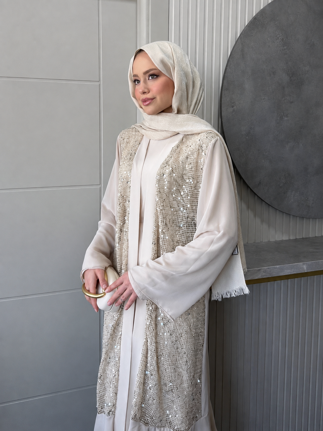 Sedef Sequin Abaya Set - Image 2