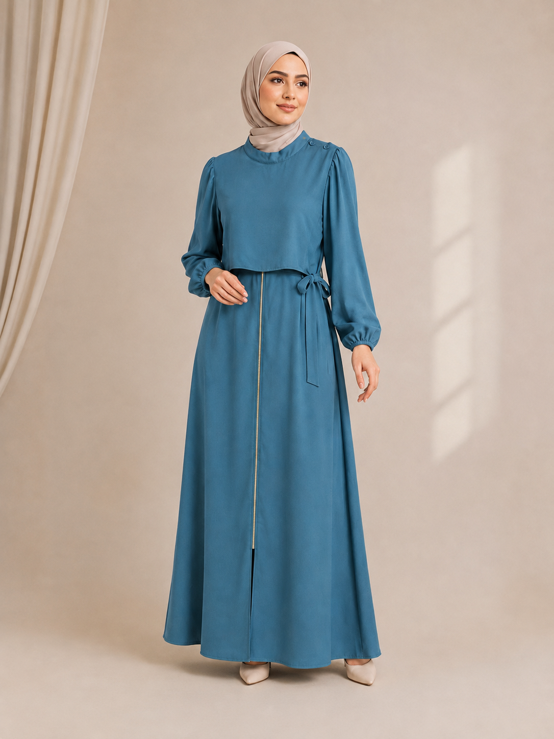 Zip Front Abaya