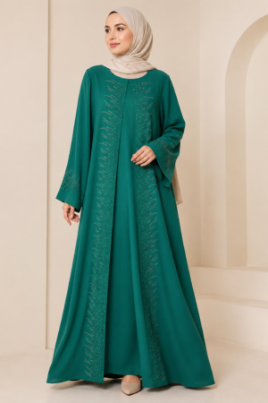 Emerald Embellished Evening Dress