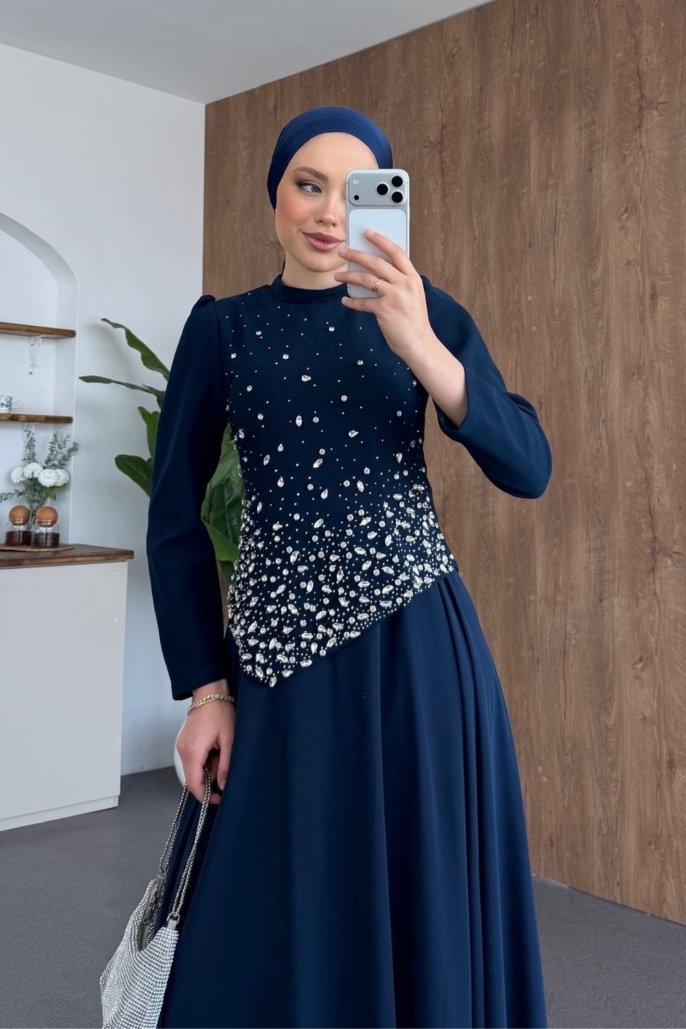 Leana Crystal Evening Dress