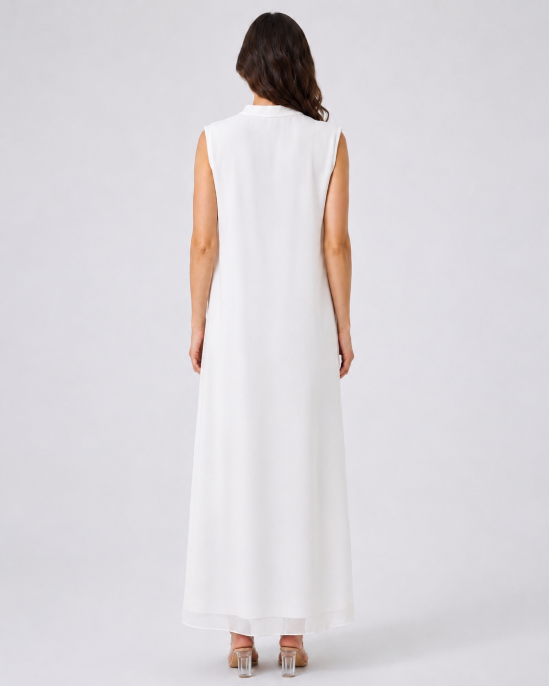Sleeveless Long Chiffon Inner Dress - Image 2