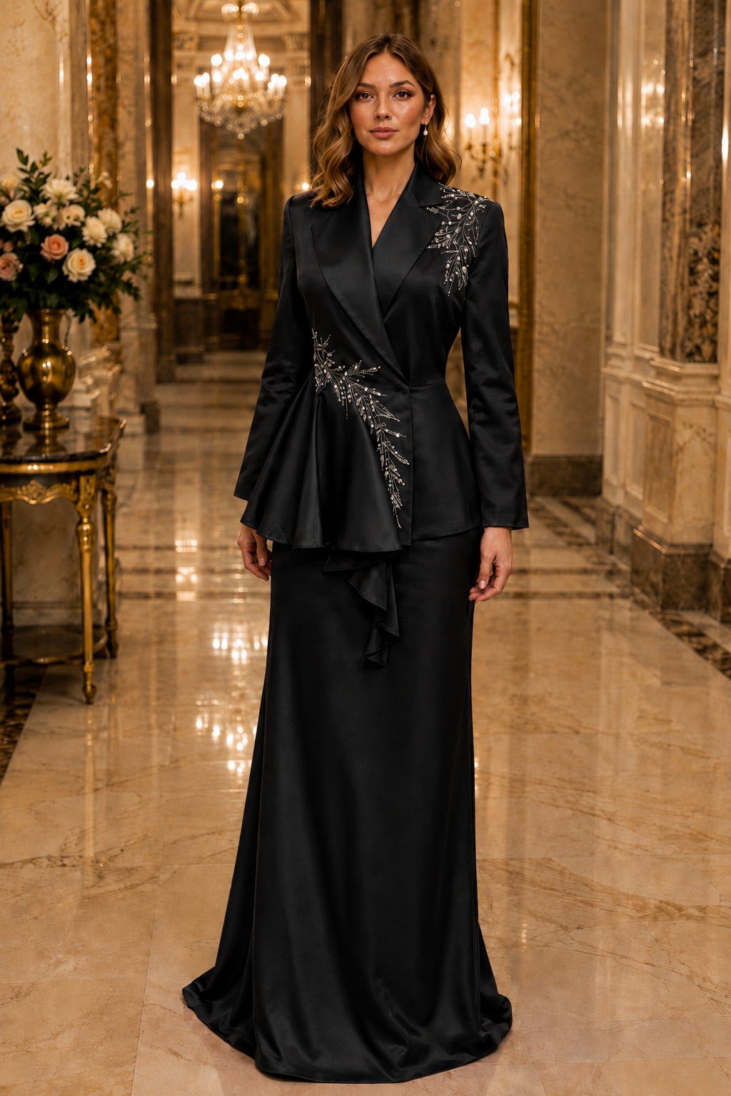 Crystal Embellished Skirt Suit - Image 2