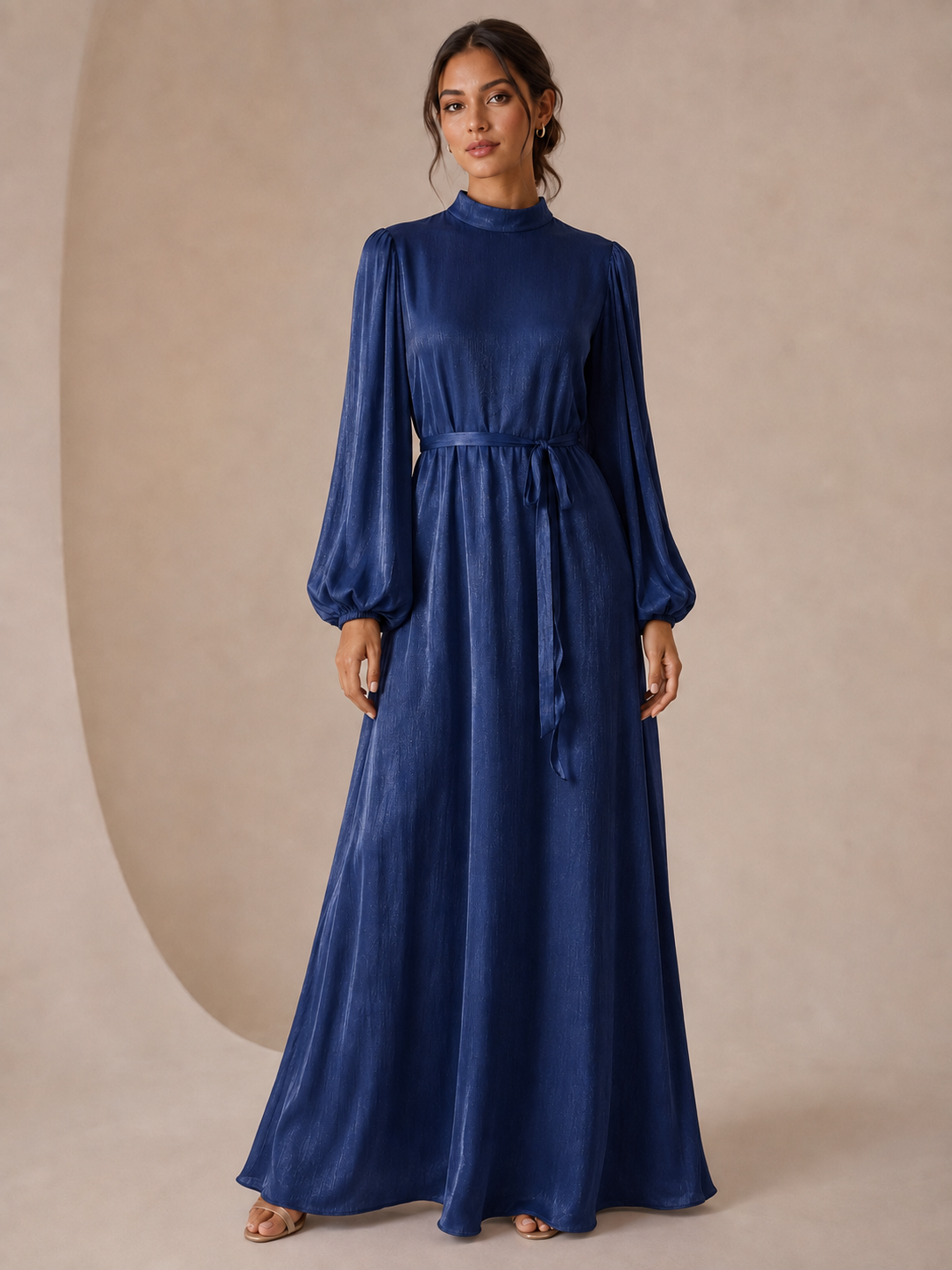 Lustrous Belted Maxi Dress - Image 4