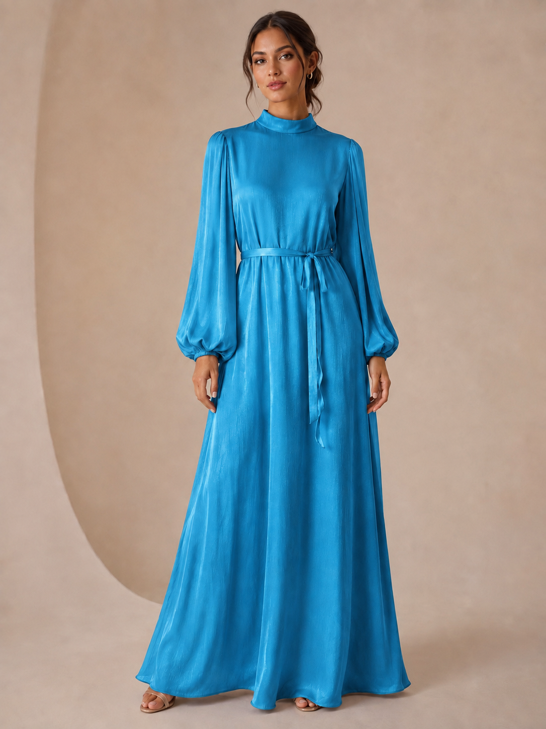 Lustrous Belted Maxi Dress - Image 2