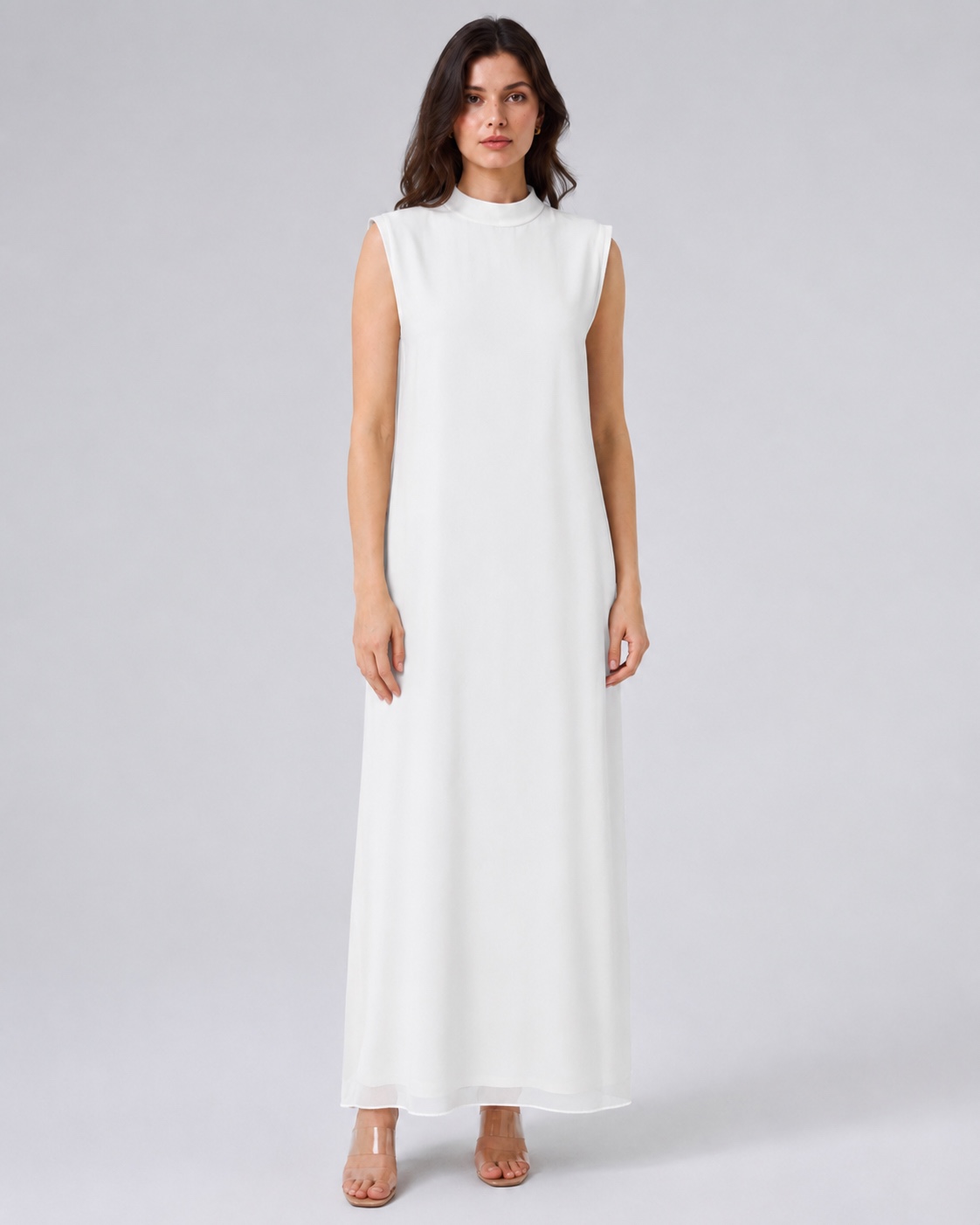 Sleeveless Long Chiffon Inner Dress