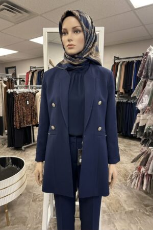 Navy Double-Breasted Blazer
