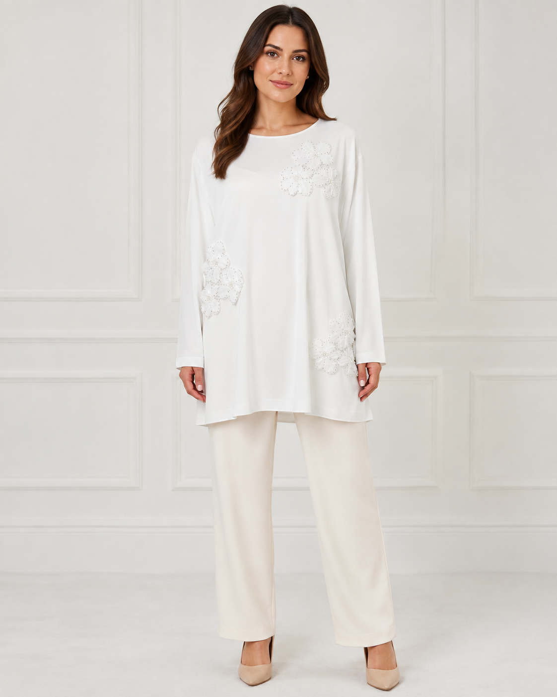 Floral Detail Jersey Tunic