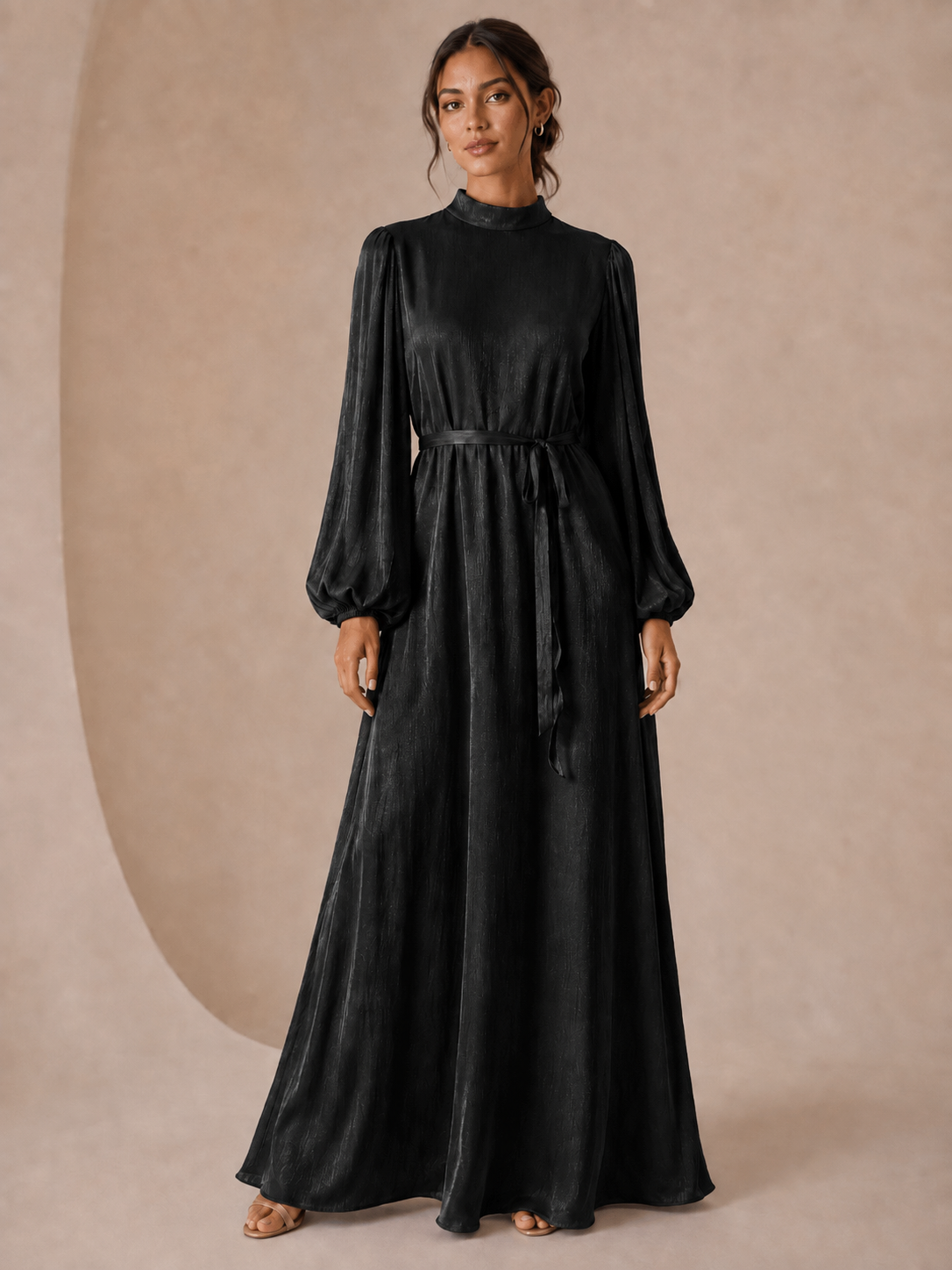 Lustrous Belted Maxi Dress - Image 6