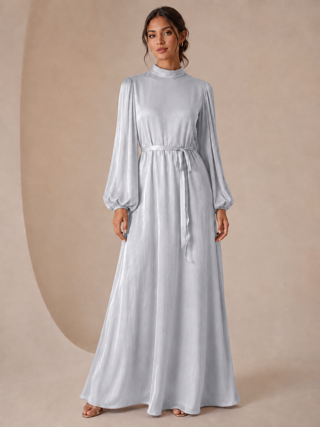Lustrous Belted Maxi Dress - Image 5
