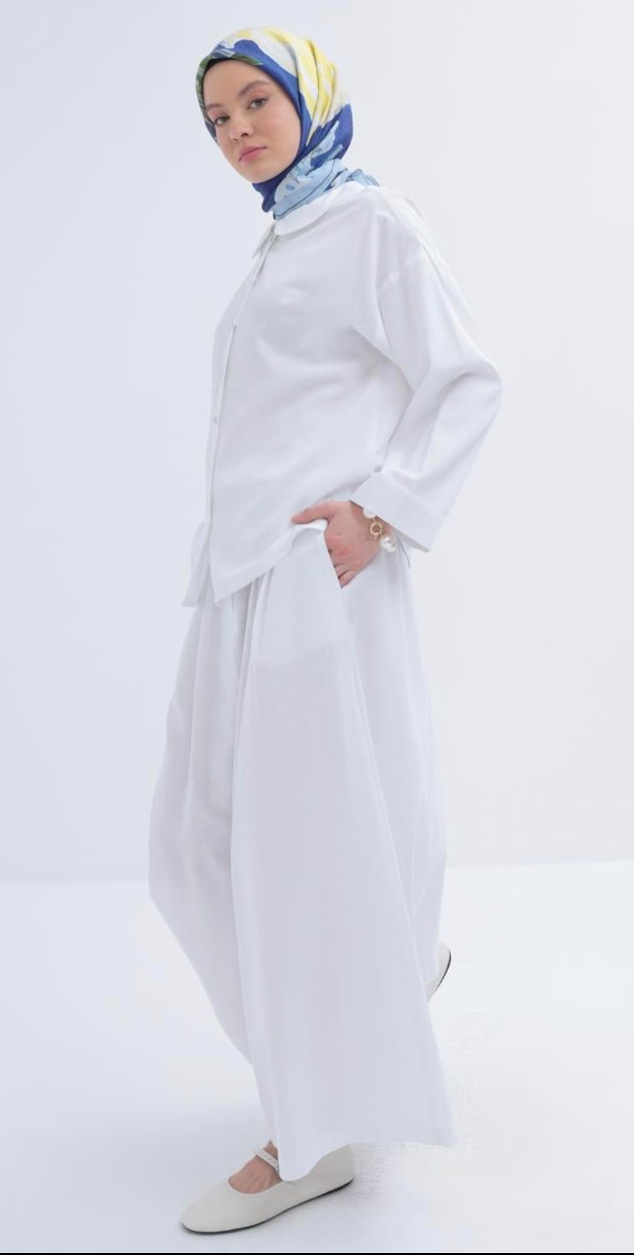 Linen Blend Shirt & Skirt Set - Image 2