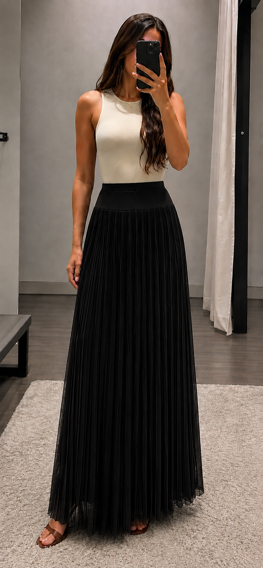 Premium Chiffon Pleated Maxi Skirt - Image 2