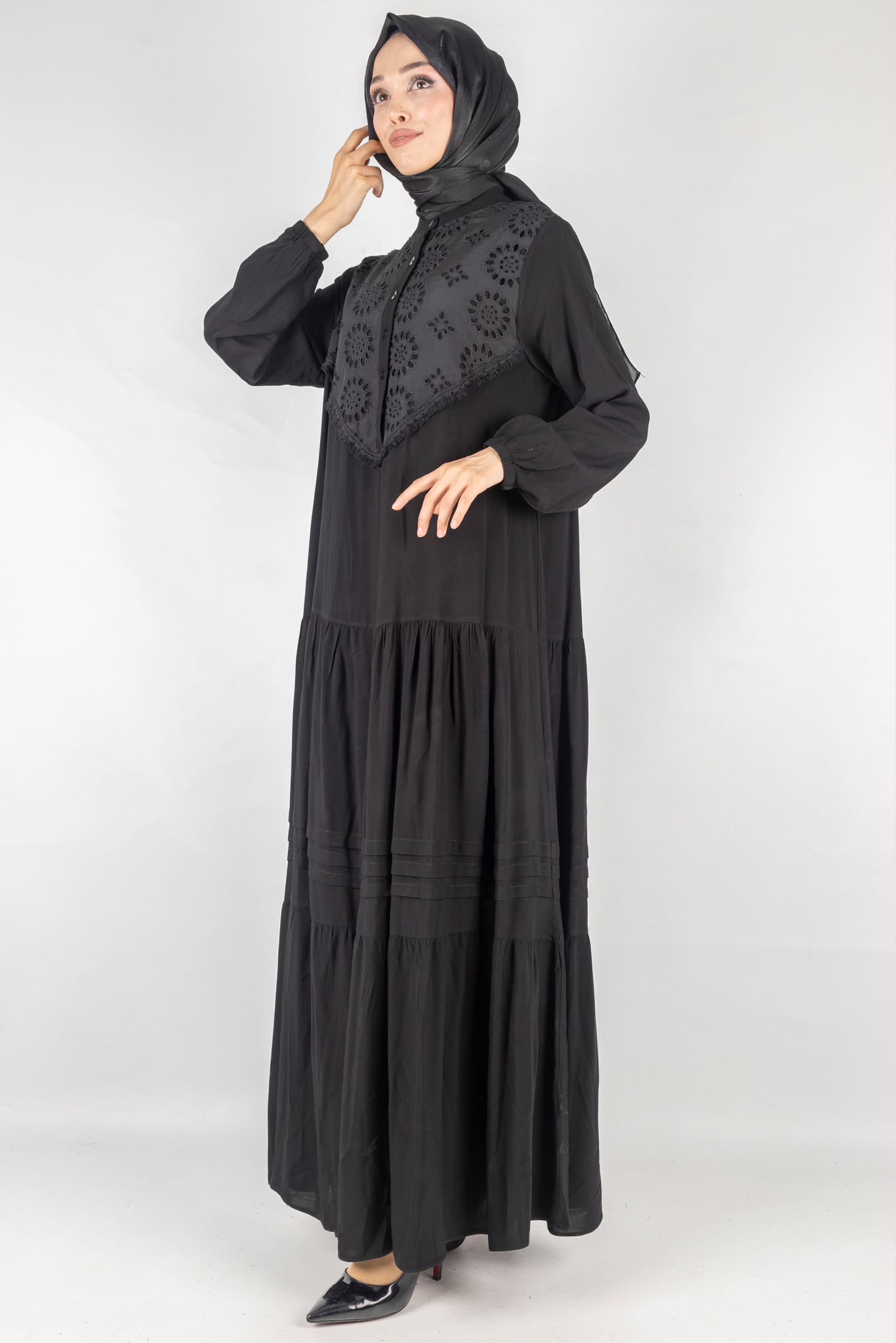 Embroidered Detail Viscose Maxi Dress - Image 6
