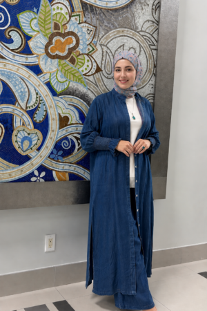 Long Button-Front Cardigan