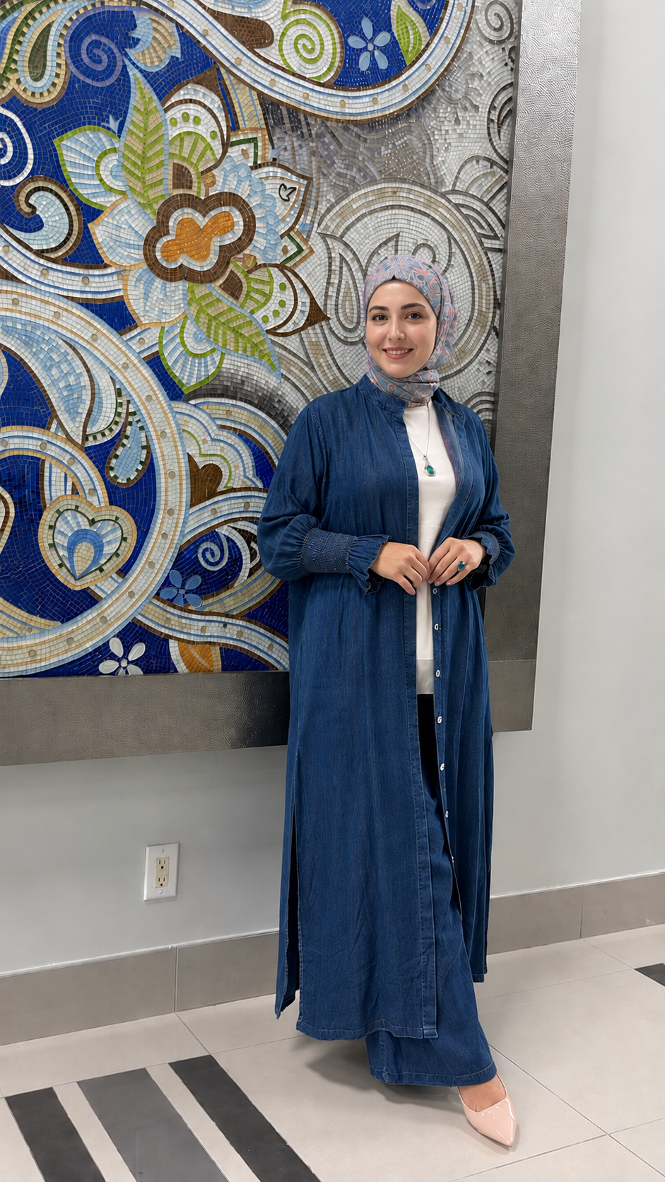 Long Button-Front Cardigan