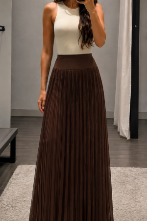 Premium Chiffon Pleated Maxi Skirt