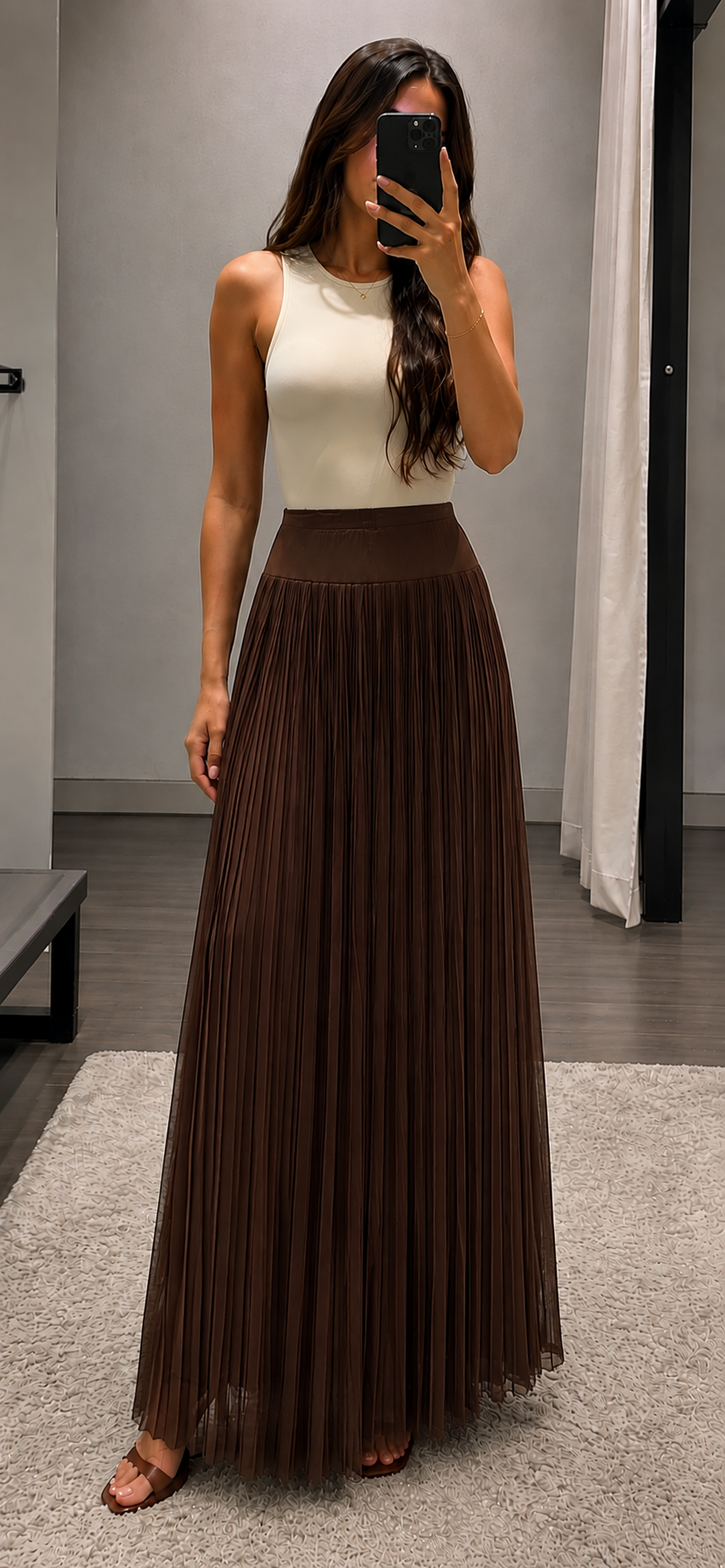 Premium Chiffon Pleated Maxi Skirt