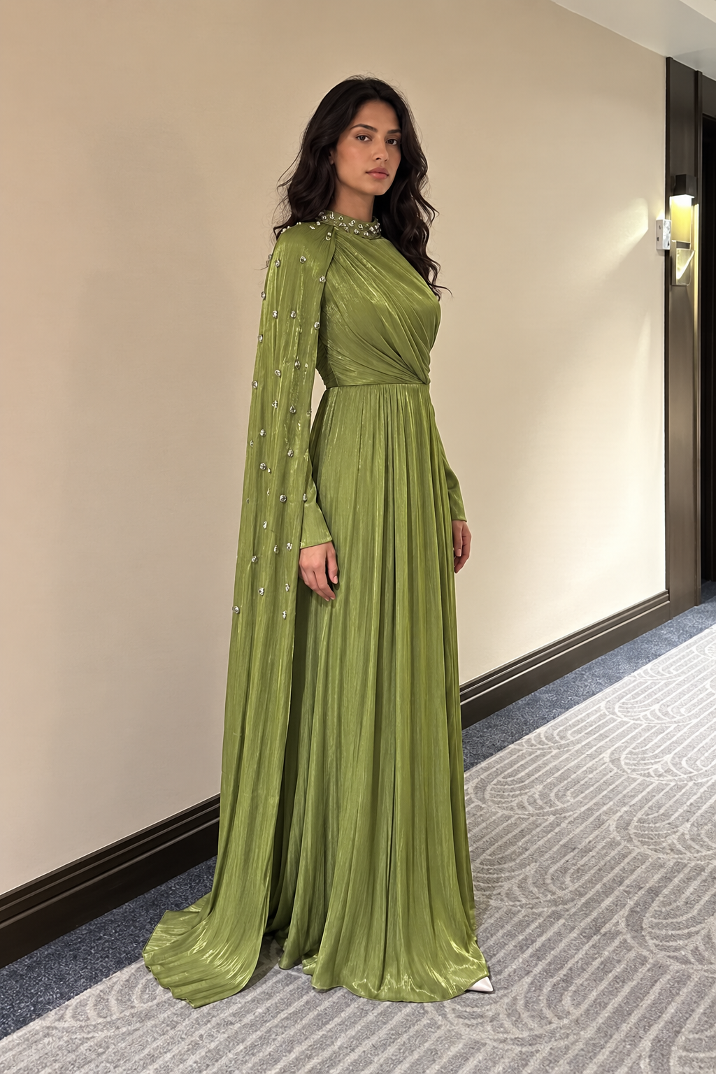 Pleated Evening Dress