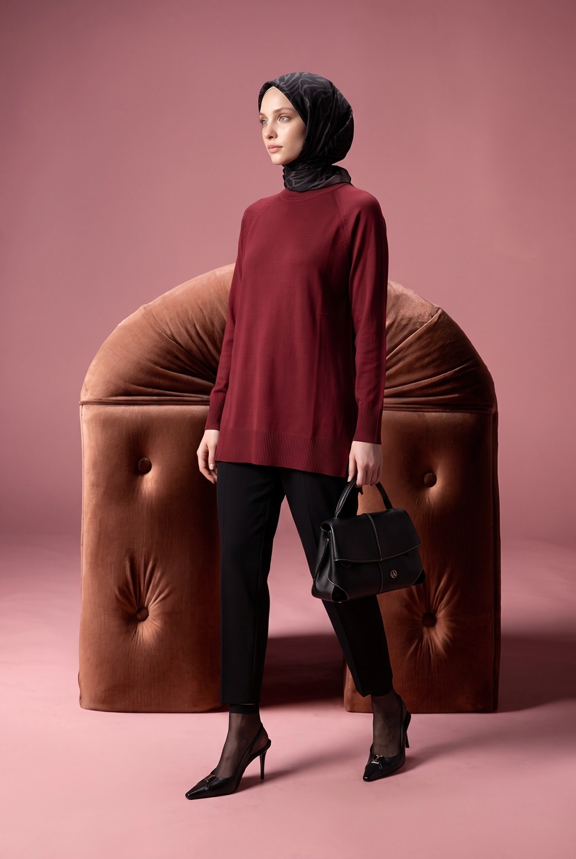 High Neck Relaxed Knit Tunic - Image 4
