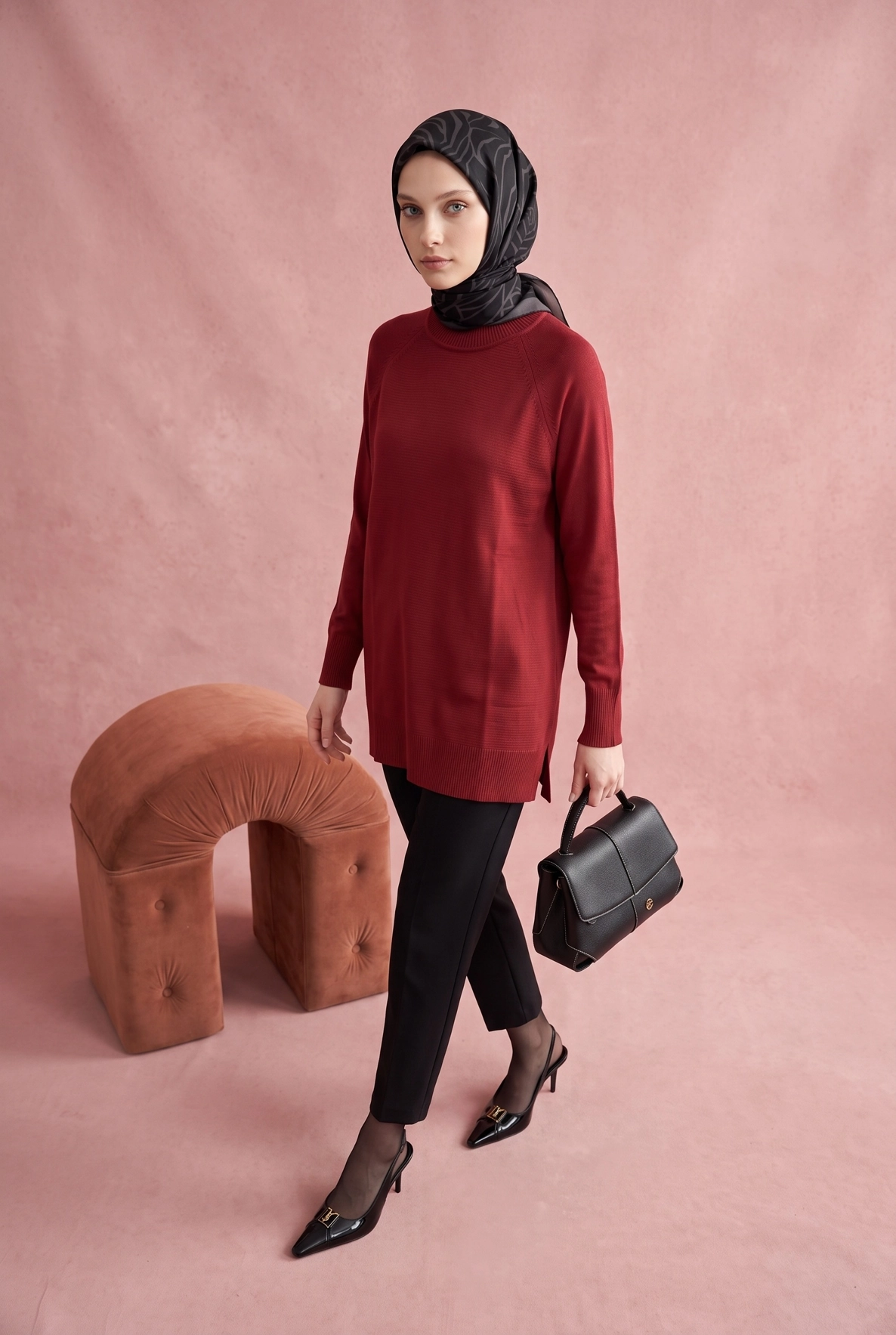High Neck Relaxed Knit Tunic - Image 5