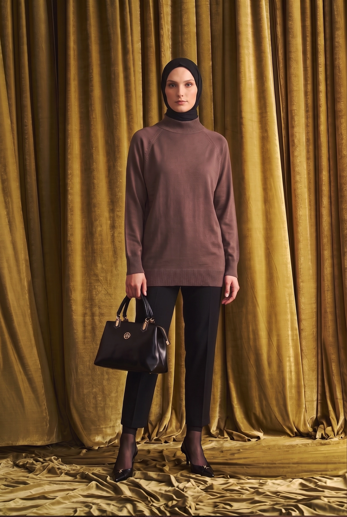 High Neck Relaxed Knit Tunic - Image 10