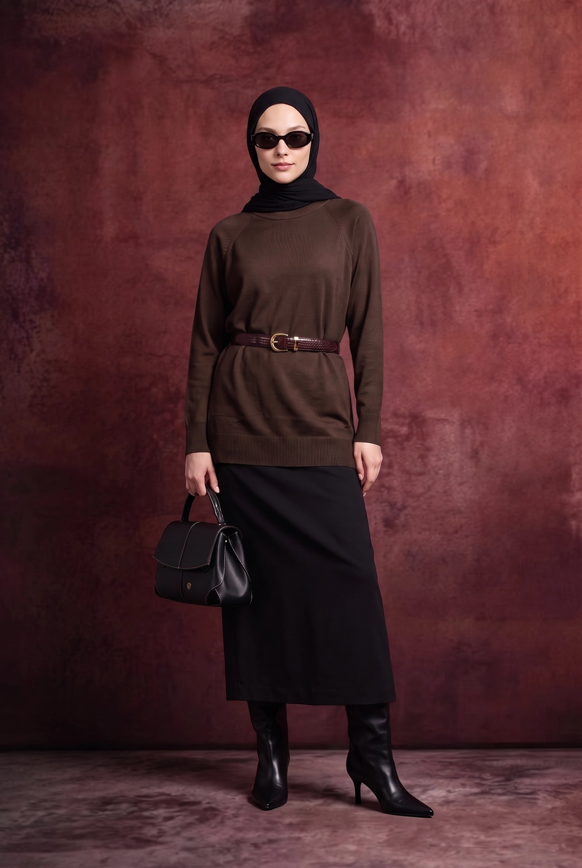 High Neck Relaxed Knit Tunic - Image 13