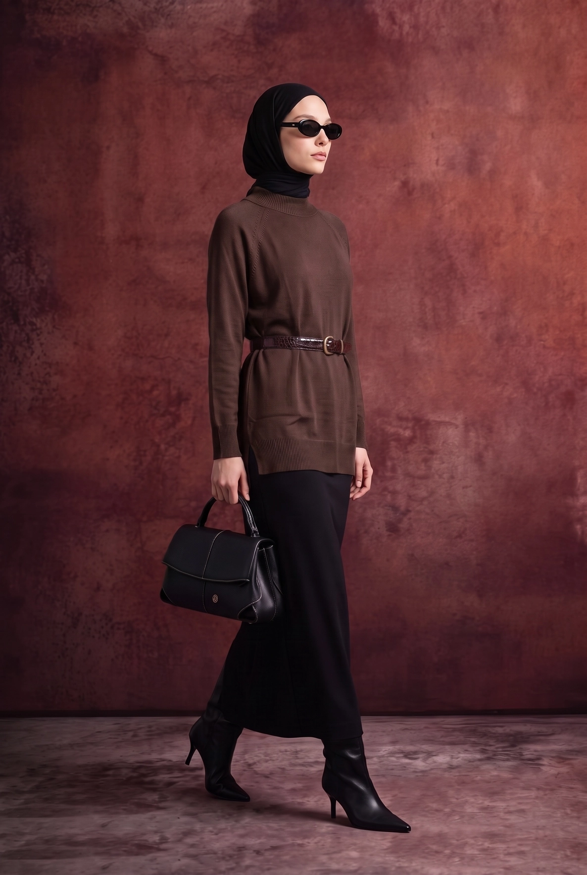 High Neck Relaxed Knit Tunic - Image 12