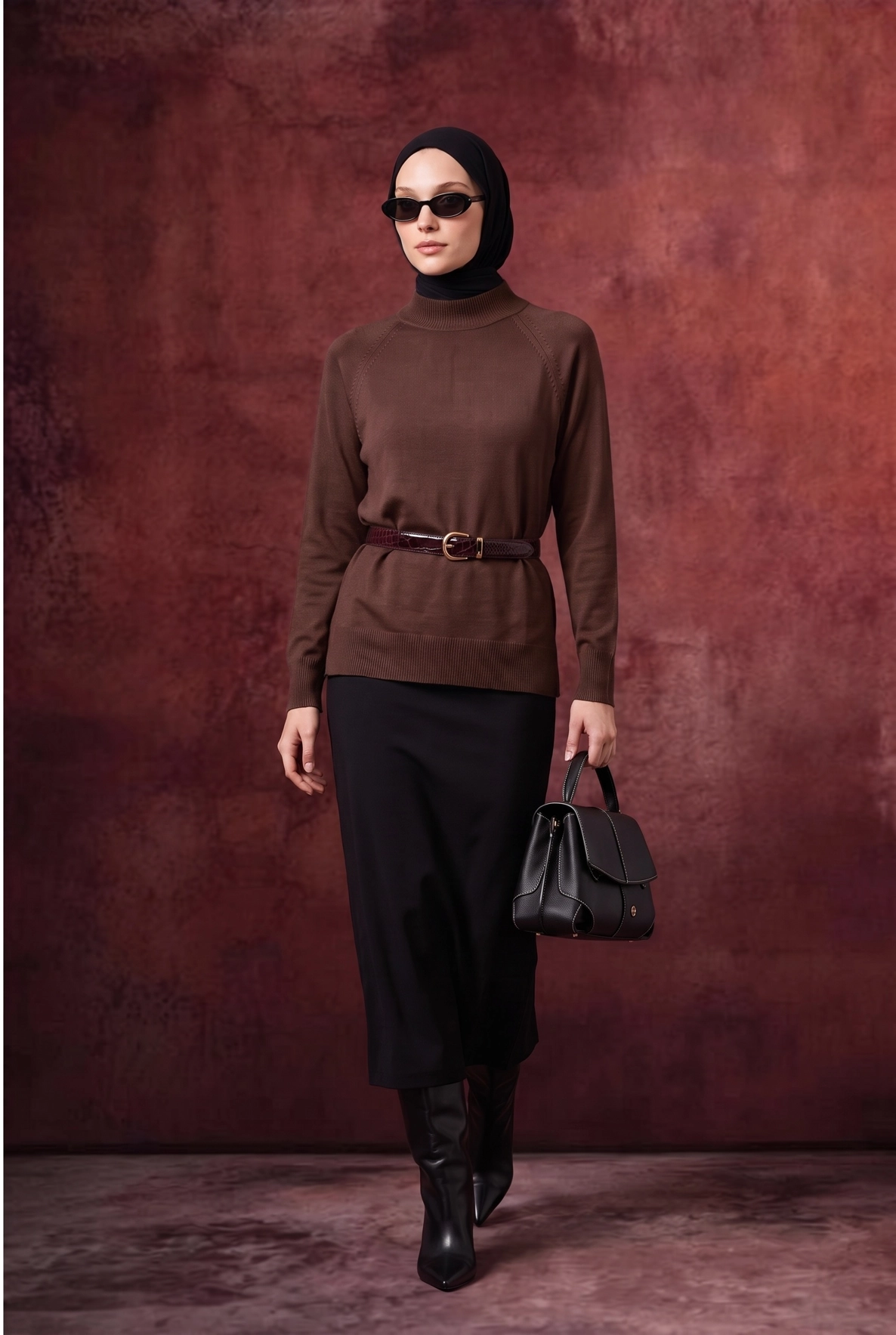 High Neck Relaxed Knit Tunic - Image 11