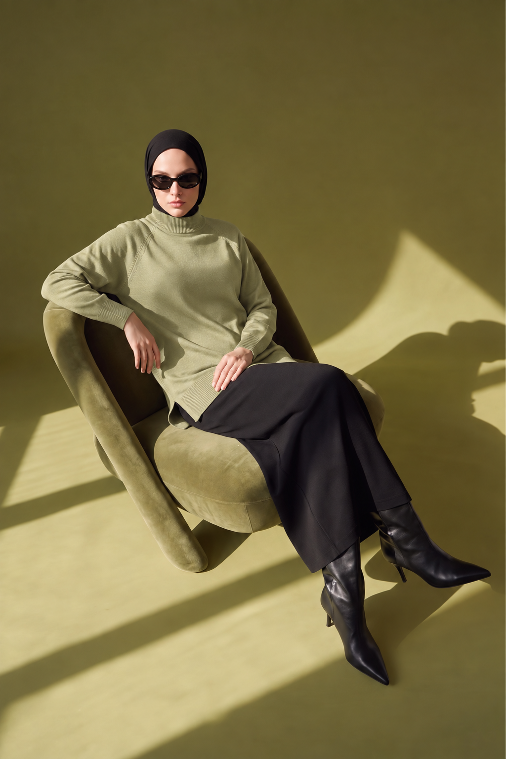 High Neck Relaxed Knit Tunic - Image 8