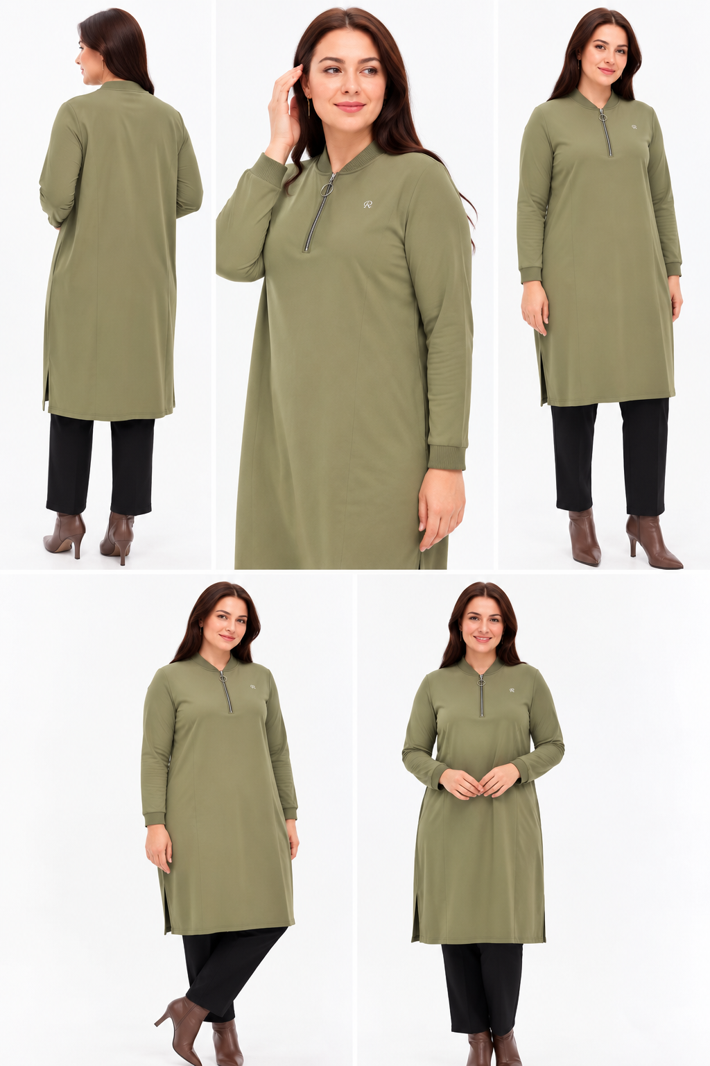 Half-Zip Long Sleeve Tunic - 100 cm Lenght - Image 5