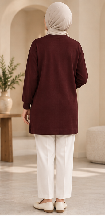 Crystal Leaf Brooch Tunic - Image 2