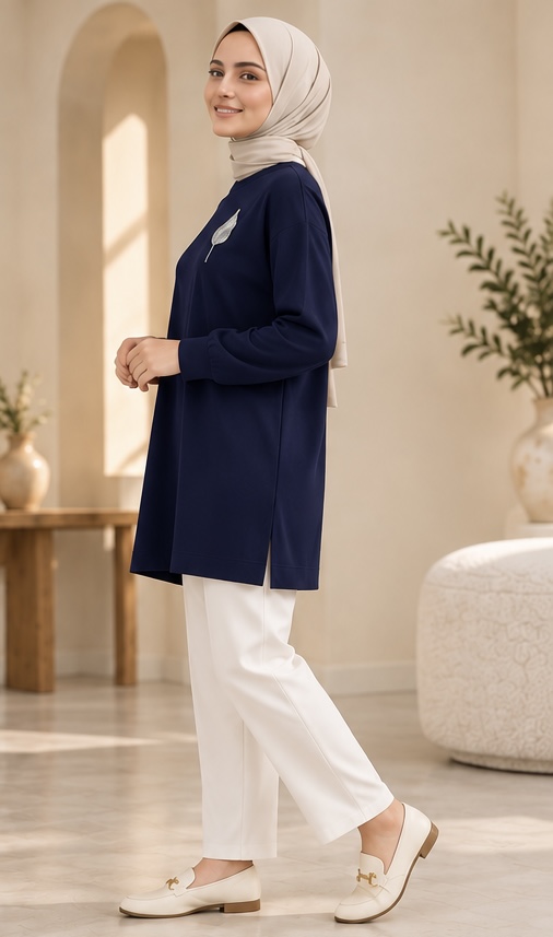 Crystal Leaf Brooch Tunic - Image 5