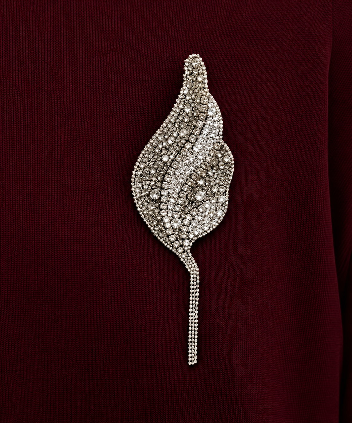Crystal Leaf Brooch Tunic - Image 3
