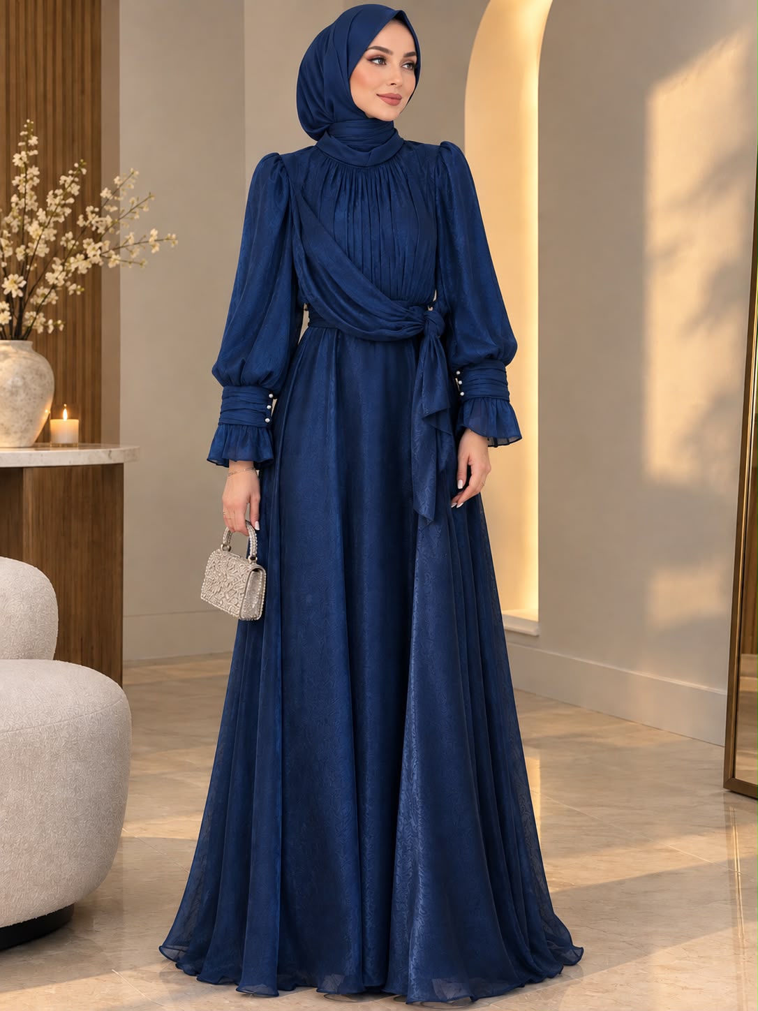 Elegant Draped Evening Dress