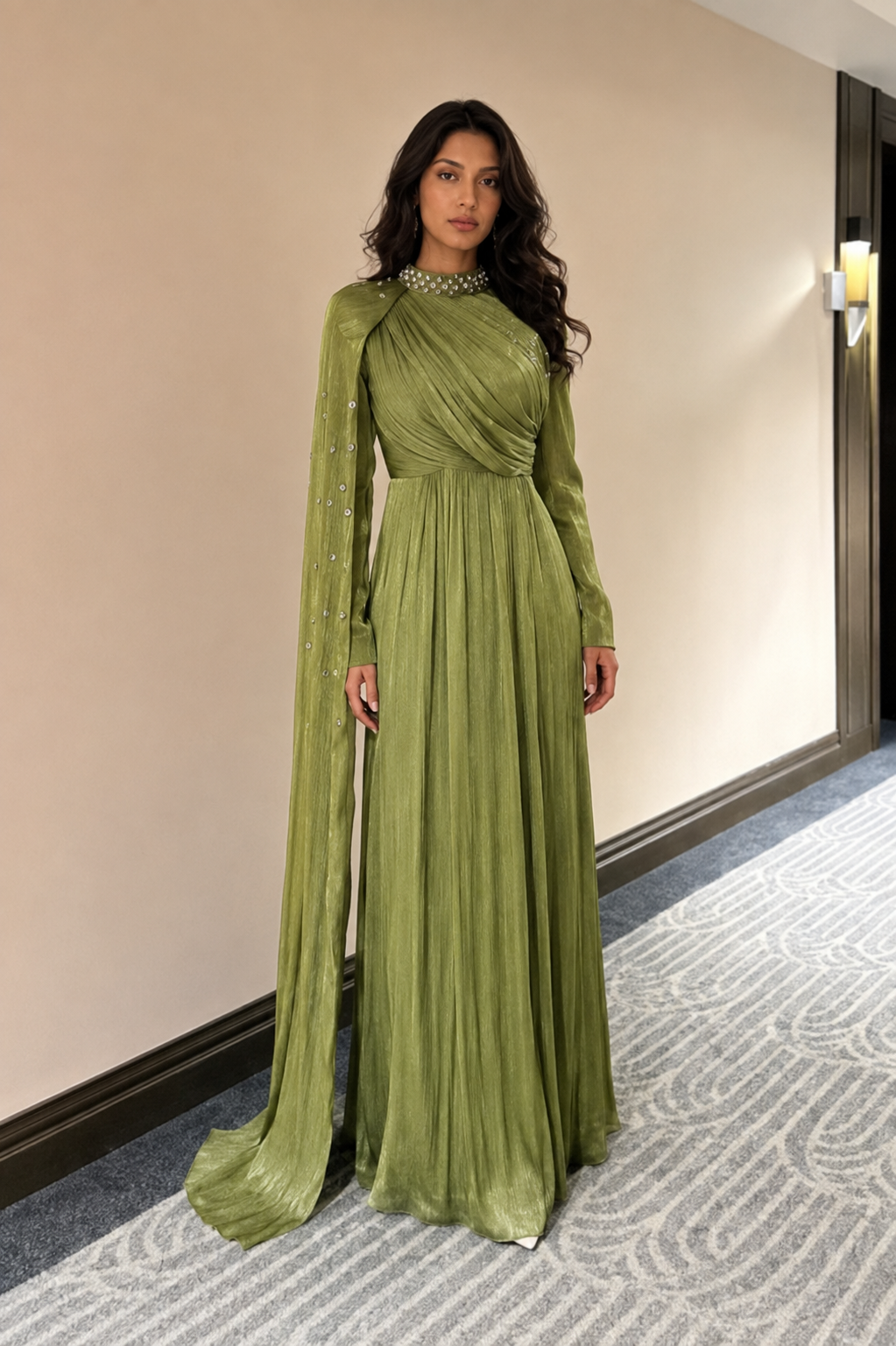 Pleated Evening Dress - Image 2