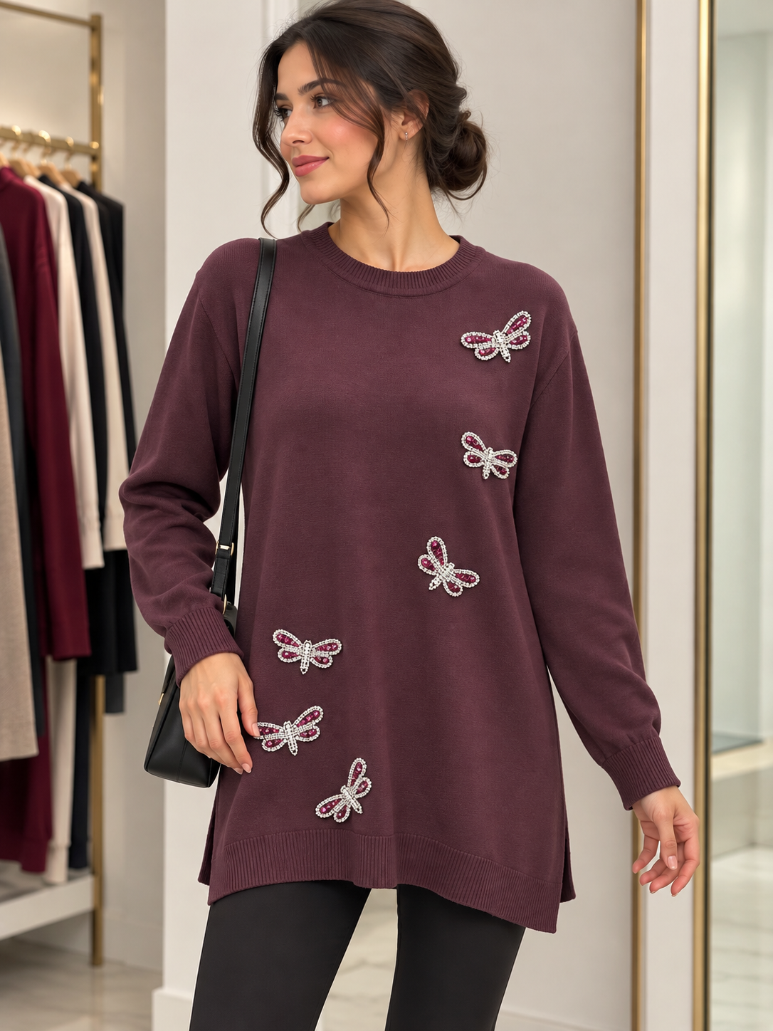 Butterfly Detail Mercerized Tunic
