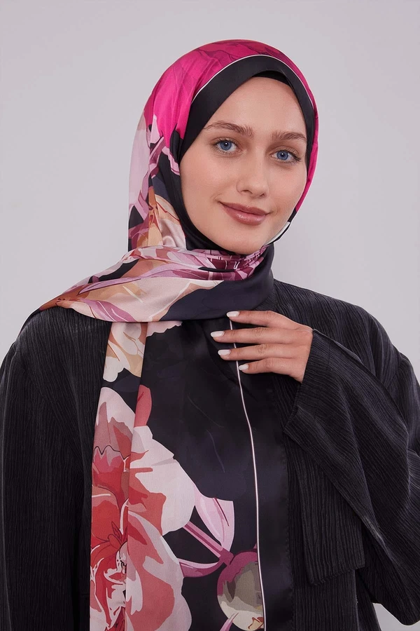 Floral Printed Indian Silk Scarf