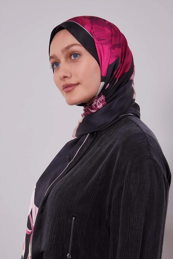 Floral Printed Indian Silk Scarf - Image 3
