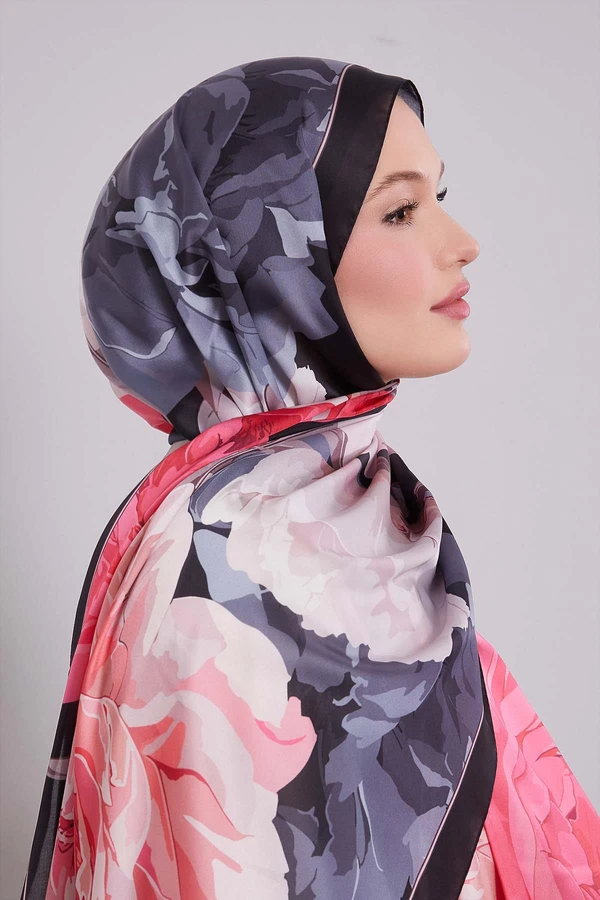 Floral Printed Indian Silk Scarf - Image 2