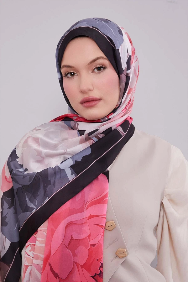 Floral Printed Indian Silk Scarf